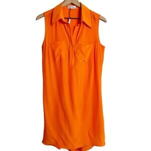 CROP DAVID PECK ROSALIND DRESS SIZE MEDIUM COLOR ORANGE BRAND NEW WITH TAG $195